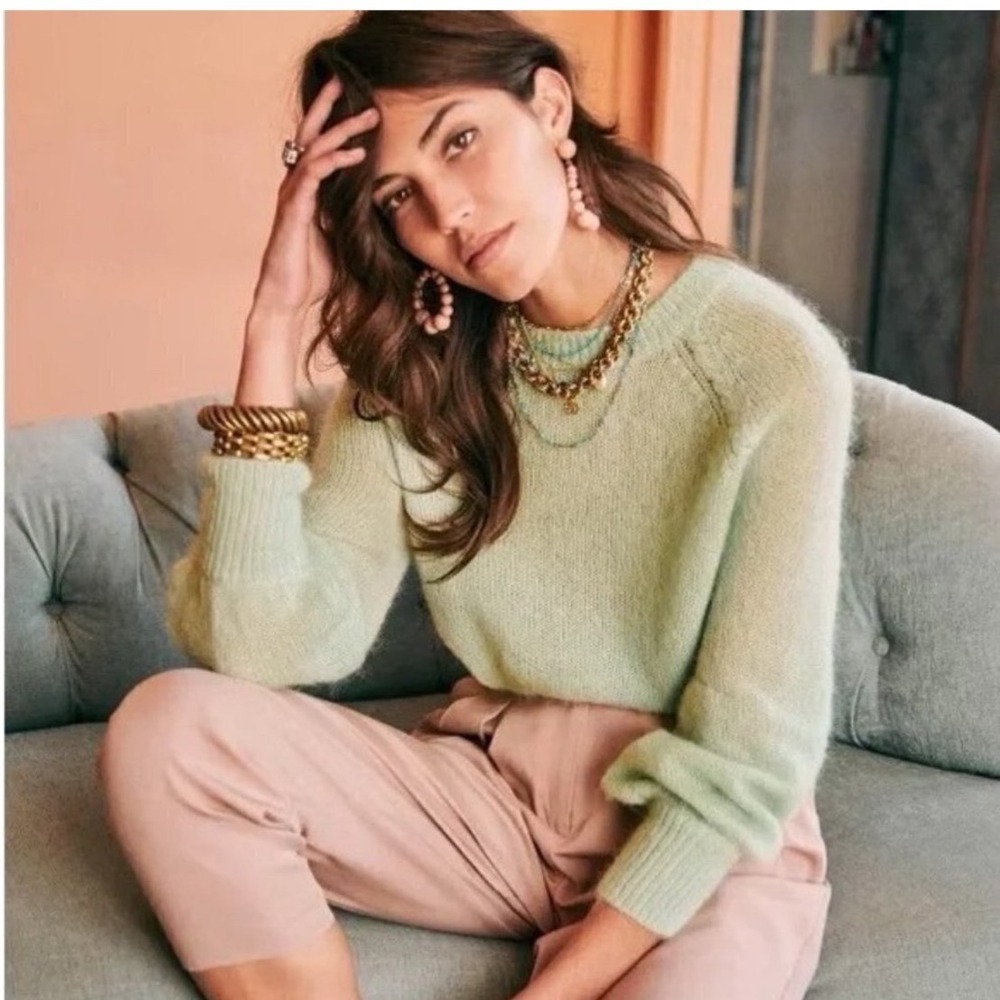 Sezane Alberto Jumper in Pastel Green Size Extra Small Knit